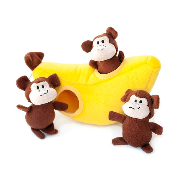 지피포우즈 강아지 장난감 인형 바나나 속 원숭이 찾기 ZP229